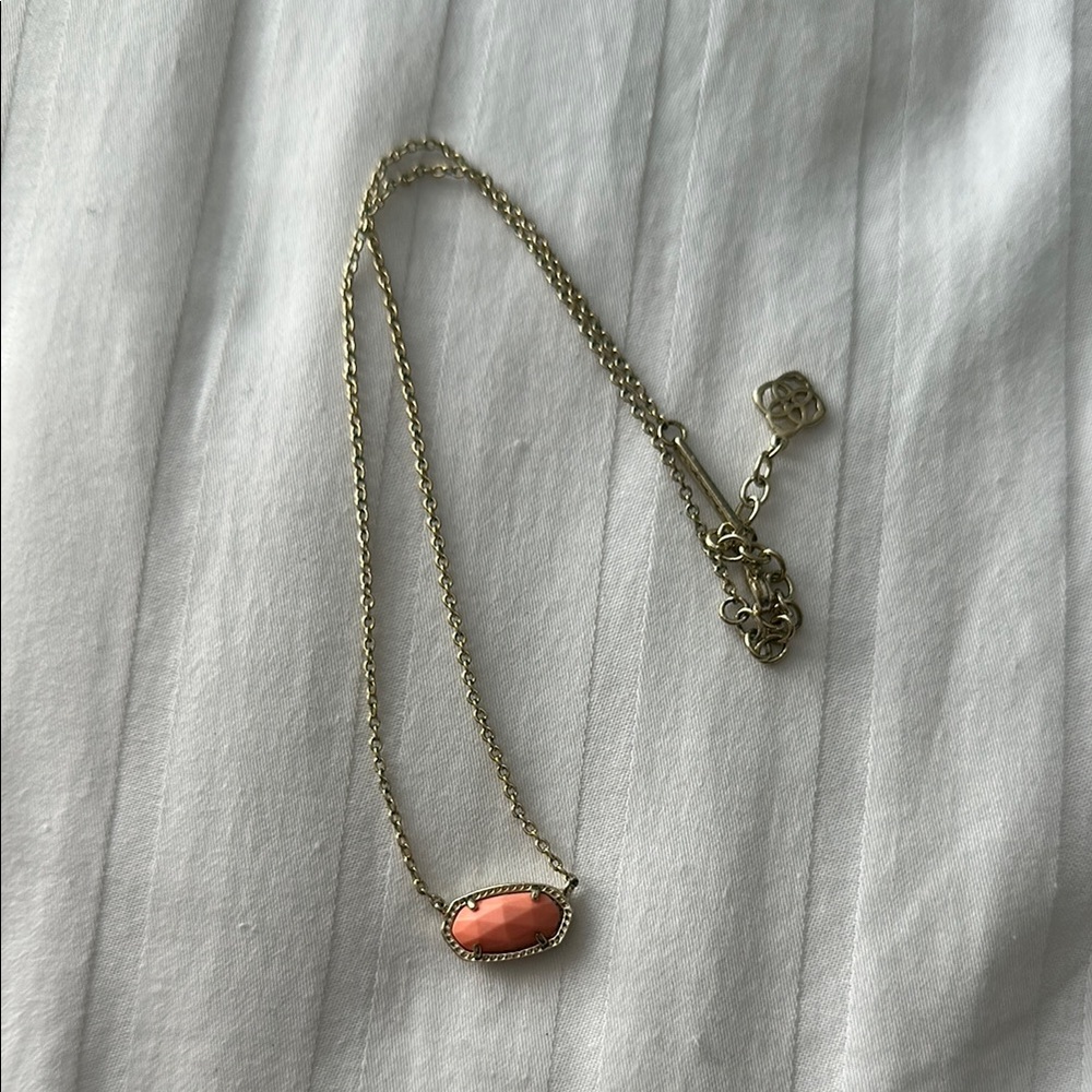 Kendra Scott Elisa Gold and Coral Necklace